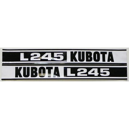 2piece Black And White Hood Decal Set Fits Kubota Compact Tractor L245 -  AFTERMARKET, MAE30-1324
